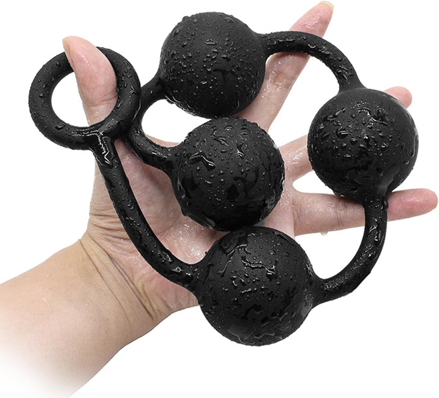 Silicone Plug Chain with Ball Beads with Pull Ring Beads Prostate Massager G-Spot Stimulator Masturbator Butt Plug SM Sex Toy for Women Men (M) – Bild 5