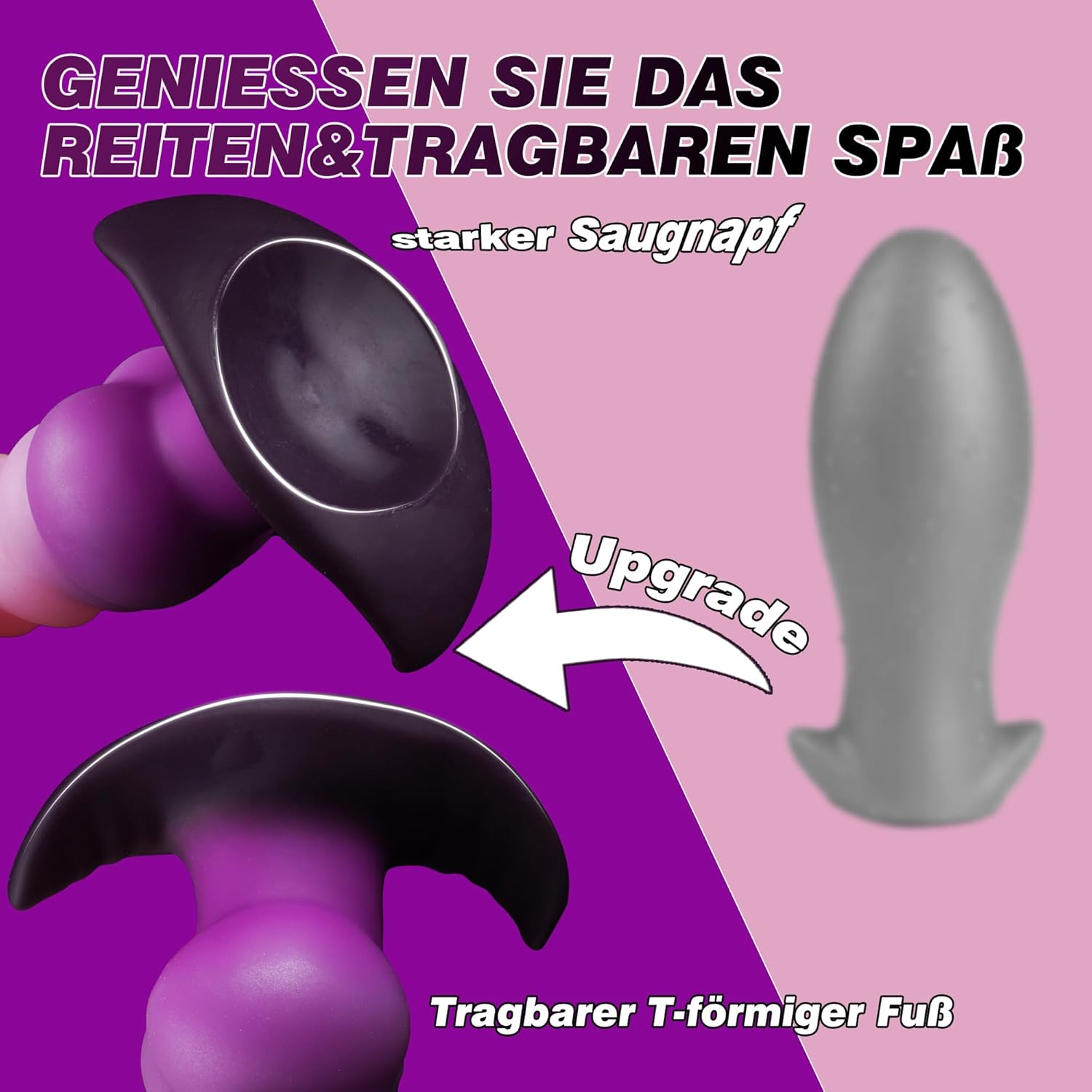 Butt Plug, Plug, Butt Plug, Silicone with Suction Cup, Large XL for Men, Women, XXL Prostate Plug, Extreme Plugs, Dildos, Stretching Trainer, Fantasy, Monster Knot, Animal Dildo, Sex – Bild 2