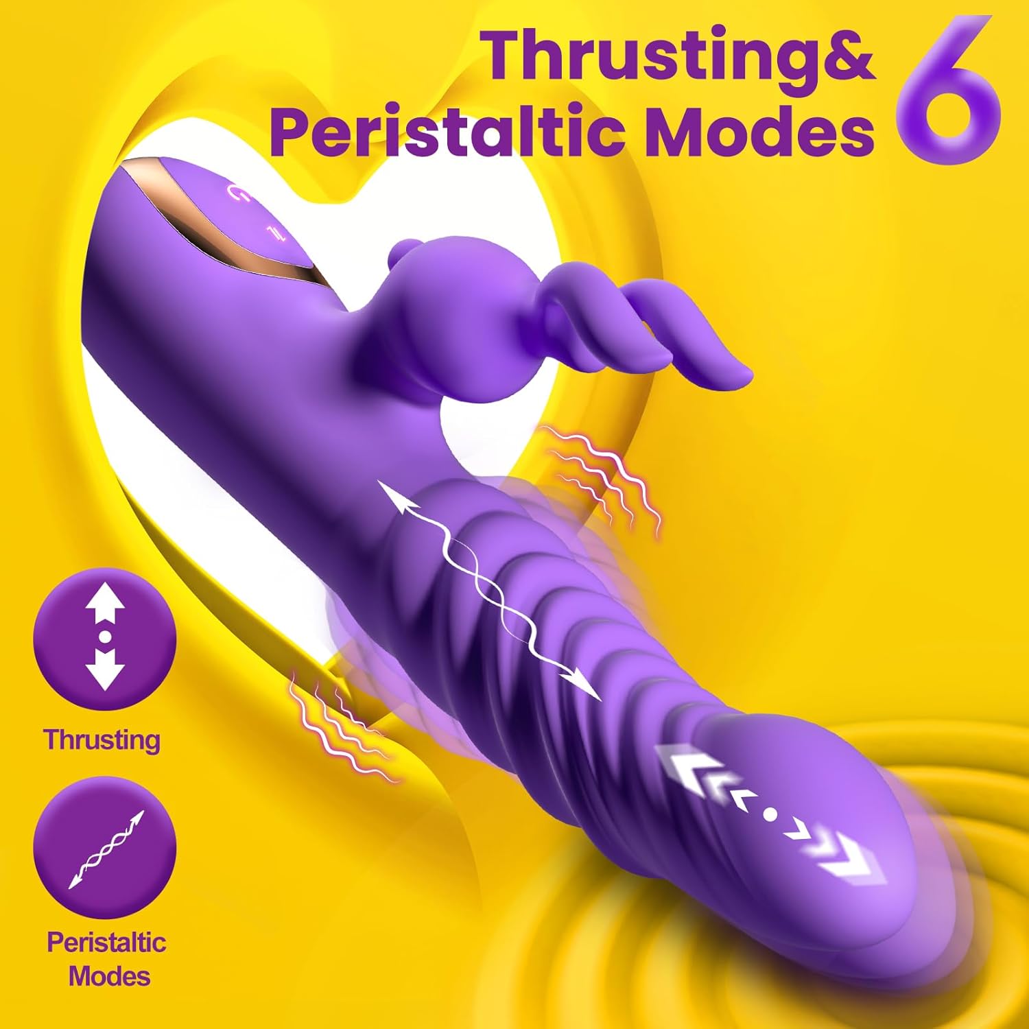 TYDAY G-Spot Vibrator, Clitoral Stimulator, Nipple Massager, Rabbit Vibrator, Retractable Vibrator, Female Masturbator, Flirting Toy for Couples, Ideal Solo Toy for Women – Bild 3