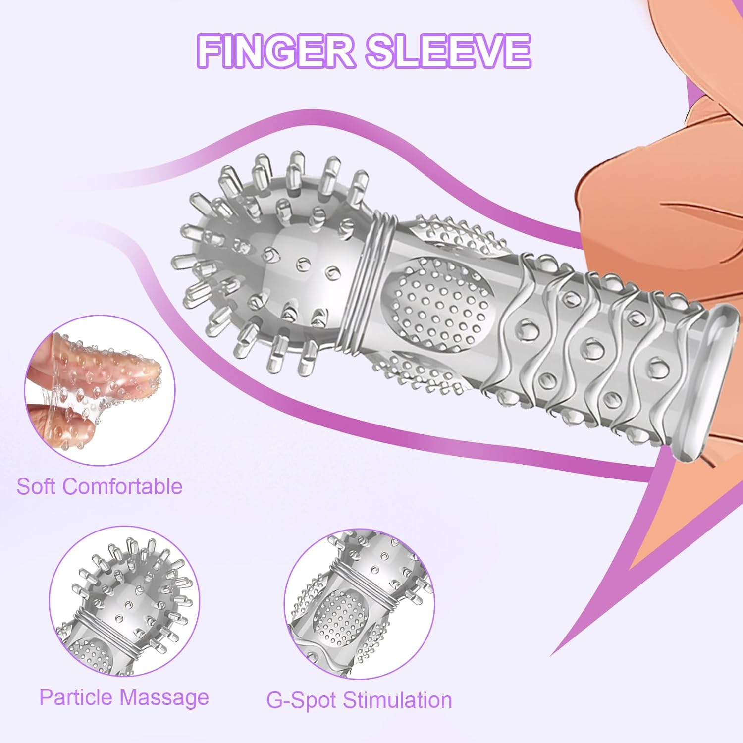 7-Piece Finger Sleeves Set Masturbation, Foreplay Sex Finger Ticklers Set, Sex Toy for Couples, Extreme, Erotic Finger Massage for Clitoris Stimulation, Finger Sleeve for Men and Women – Bild 4