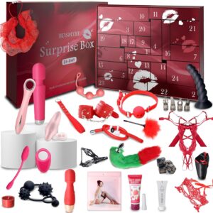 Advent Calendar 2025 Deluxe Erotic Valentine’s Day Set Gift for Her with 24 Sex Toys for Couples, Sex Toy Set for Couples Set, Sex Toys for Couples Sex, Sex Toy from 18 (Rose Red)