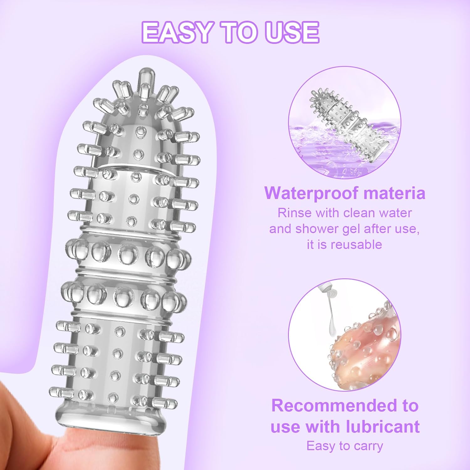 7-Piece Finger Sleeves Set Masturbation, Foreplay Sex Finger Ticklers Set, Sex Toy for Couples, Extreme, Erotic Finger Massage for Clitoris Stimulation, Finger Sleeve for Men and Women – Bild 7