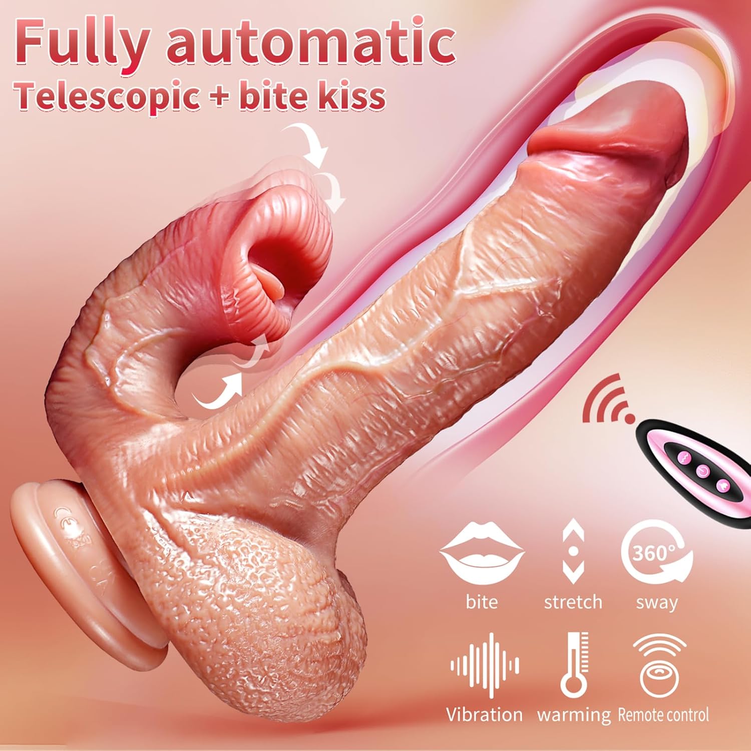 Dildo Vibrator for Women with Heating Function and Shock Movement, Realistic Sex Toy with Suction Cup, Tongue Vibration for Women, G-Spot Stimulation Sex Toy for Couples LZYLWC – Bild 2