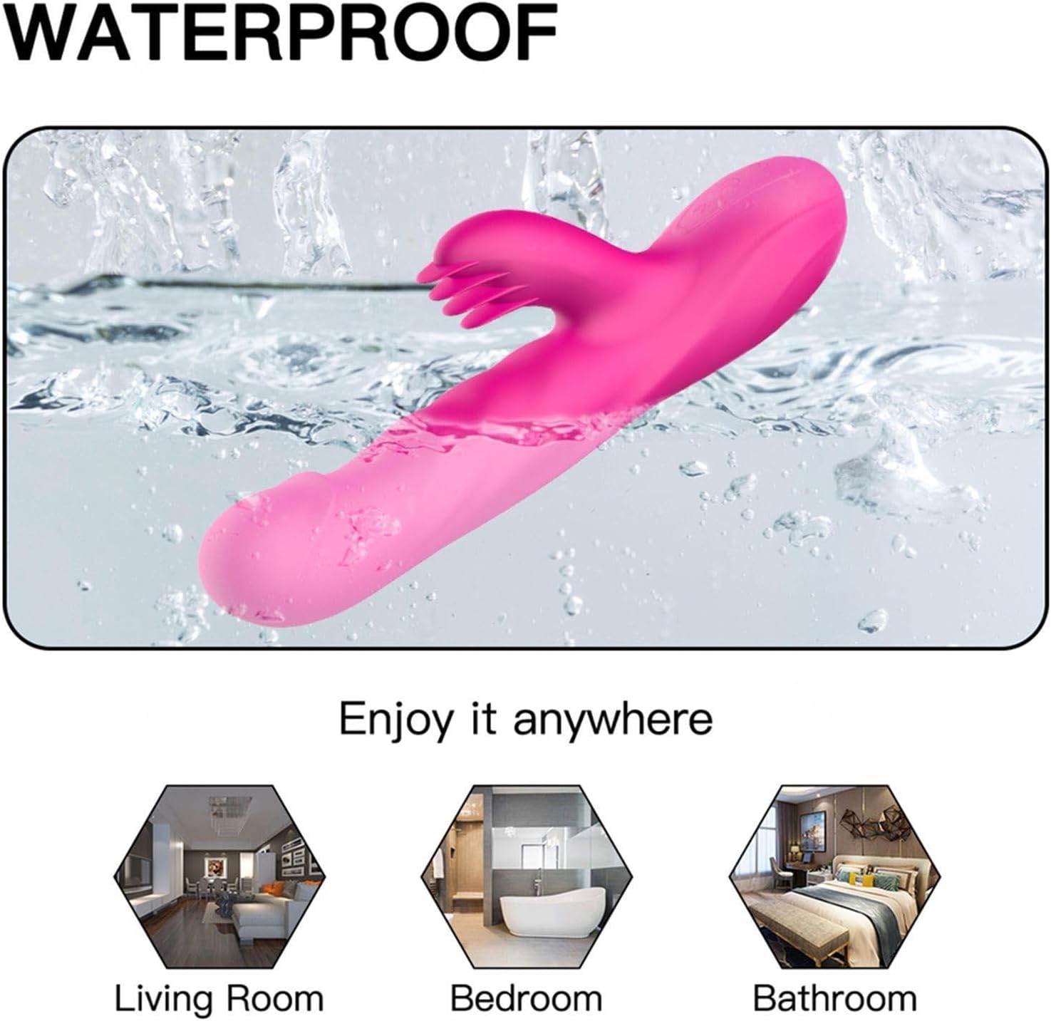 G-Spot Vibrator, Silicone Vibration for Women Clitoris, 10 Vibration Modes with 3 Telescopic Functions, Rotating Modes, Rabbit Vibrators, Sex Toy for Women, Erotic Sex Toy Set, Rose Red – Bild 7