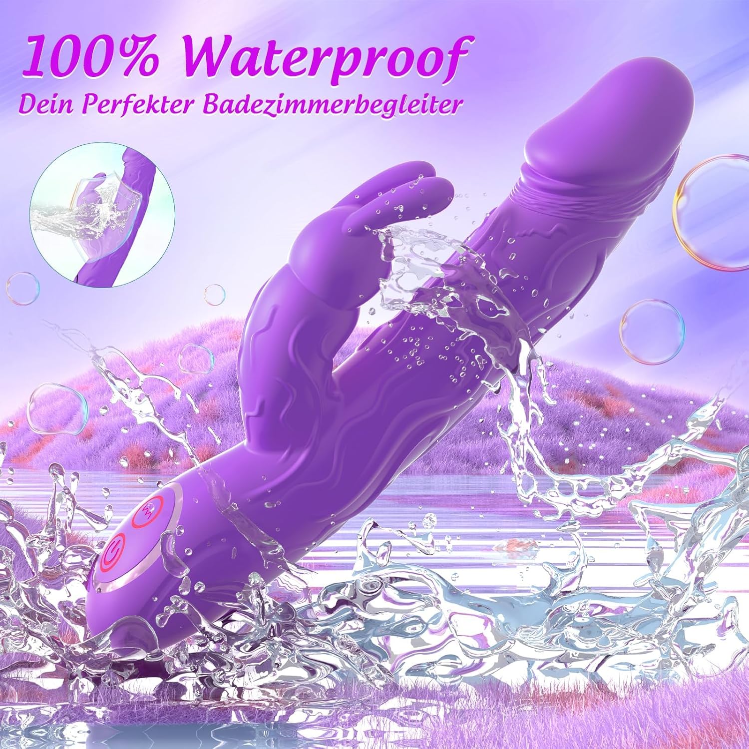 G-Spot Realistic Dildo Vibrator for Women Clitoris, 10 x 10 Super Strong Dual Vibration Modes, Sex Toy for Couples, Solo, Quiet IPX6 Rabbit Vibrator Sets, Luxurious Extreme Sex Toy Set – Bild 6
