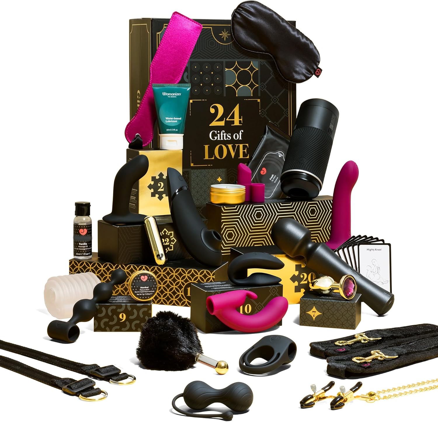 Womanizer Luxury Erotic Advent Calendar 2025 | 24-Day Sex Toy Gift Set | Erotic Toy for Men, Women and Couples | Vibrators, Masturbators Lubricant and Much More | Worth over €800