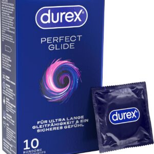Durex Perfect Glide Condoms, Extra Wet and Thicker, Pack of 10