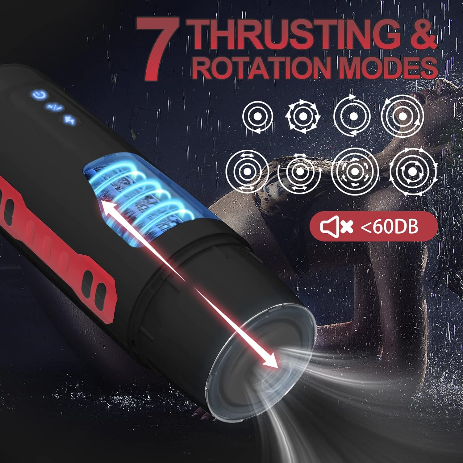 Electric Masturbator Cup, Masturbating Man with 7 Range Frequencies and Rotation Modes, Pocket Pussy Pussy Realistic Vagina, Masturbating for Men, Pocket Pussy Masturbators – Bild 2