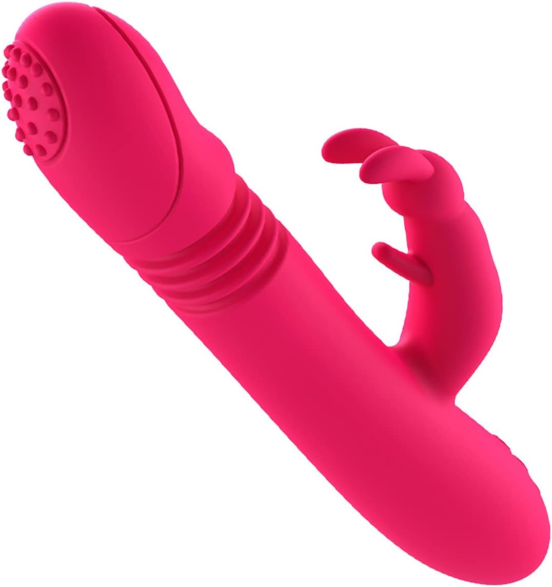 Vibrators for Her Clitoris and G-Spot, Sex Toy for Women with 7 Shock Function and 12 Vibration Modes, Rabbit Vibrator Dildo Vibrator Erotic Sex Toy for Women Couples (Red)