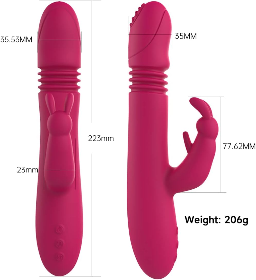 Vibrators for Her Clitoris and G-Spot, Sex Toy for Women with 7 Shock Function and 12 Vibration Modes, Rabbit Vibrator Dildo Vibrator Erotic Sex Toy for Women Couples (Red) – Bild 5