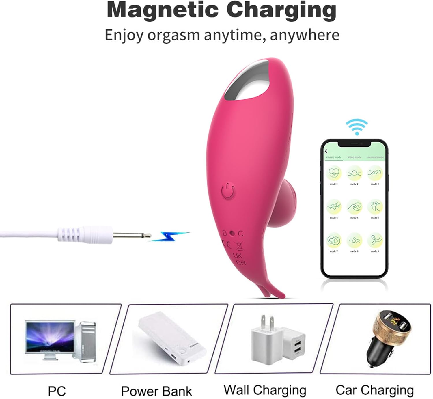 Butterfly Vibrator Vibration for Women Sex Toy with 9 Vibration Modes Swing Vibrator Love Balls for Women Vibro Egg with Bluetooth App Control for Travel Sex Toy for Women (Red-B) – Bild 4