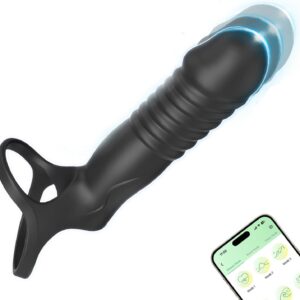 Penisring Vibrator Penishülle mit App und 9 Vibrationsmodi Eichel G-Punkt Klitoris Stimulator Penis Ring für mehr Dicke Härte & Ausdauer Penis Penishülle Hoden Vibrator Penis Ring Sex Toys