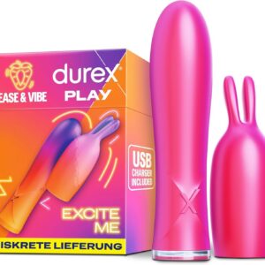 Durex Tease & Vibe 2-in-1 Vibrator with Teaser Tip – Sex Toy for Women, Men & Couples – Sex Toy with Vibration in 7 Levels – Waterproof, Quiet & USB Rechargeable