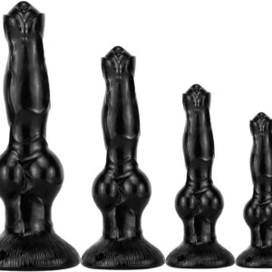 Seckoe Animal Black Dildos XXL Dog Dildo Dildos Giant Dildo Butt Plug Men Women Fist Sex Toy Silicone Plug Animal Plug Dilo Tail Monster Fantasy Erotic Sex Toys (L)