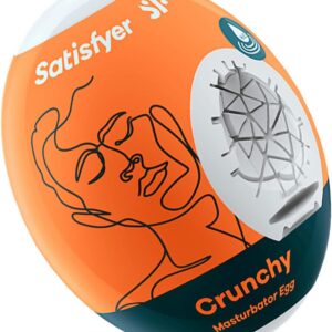 Satisfyer Masturbator Egg Sex Toy for Men Flexible Shaped Structure for Ultimate Pleasure Realistic Feel Hydroactive TPE No Lubricant Required Pocket Pussy Crunchy