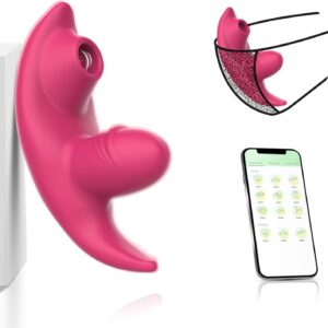 Butterfly Vibrator Vibration for Women Sex Toy with 9 Vibration Modes Swing Vibrator Love Balls for Women Vibro Egg with Bluetooth App Control for Travel Sex Toy for Women (Red-B)
