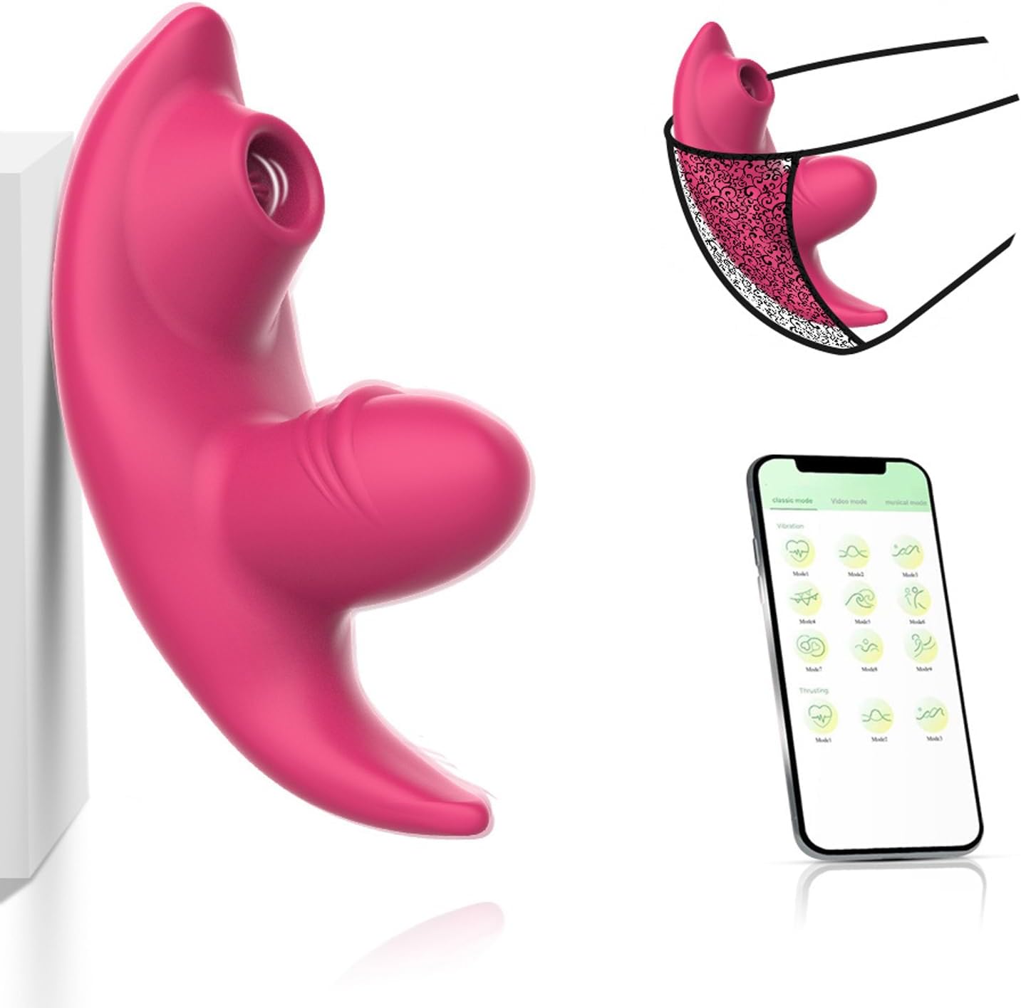 Butterfly Vibrator Vibration for Women Sex Toy with 9 Vibration Modes Swing Vibrator Love Balls for Women Vibro Egg with Bluetooth App Control for Travel Sex Toy for Women (Red-B)