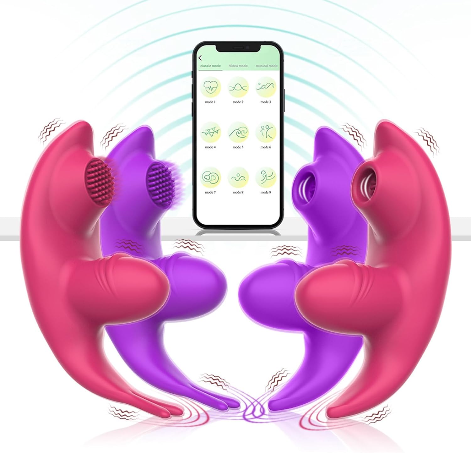 Butterfly Vibrator Vibration for Women Sex Toy with 9 Vibration Modes Swing Vibrator Love Balls for Women Vibro Egg with Bluetooth App Control for Travel Sex Toy for Women (Red-B) – Bild 7