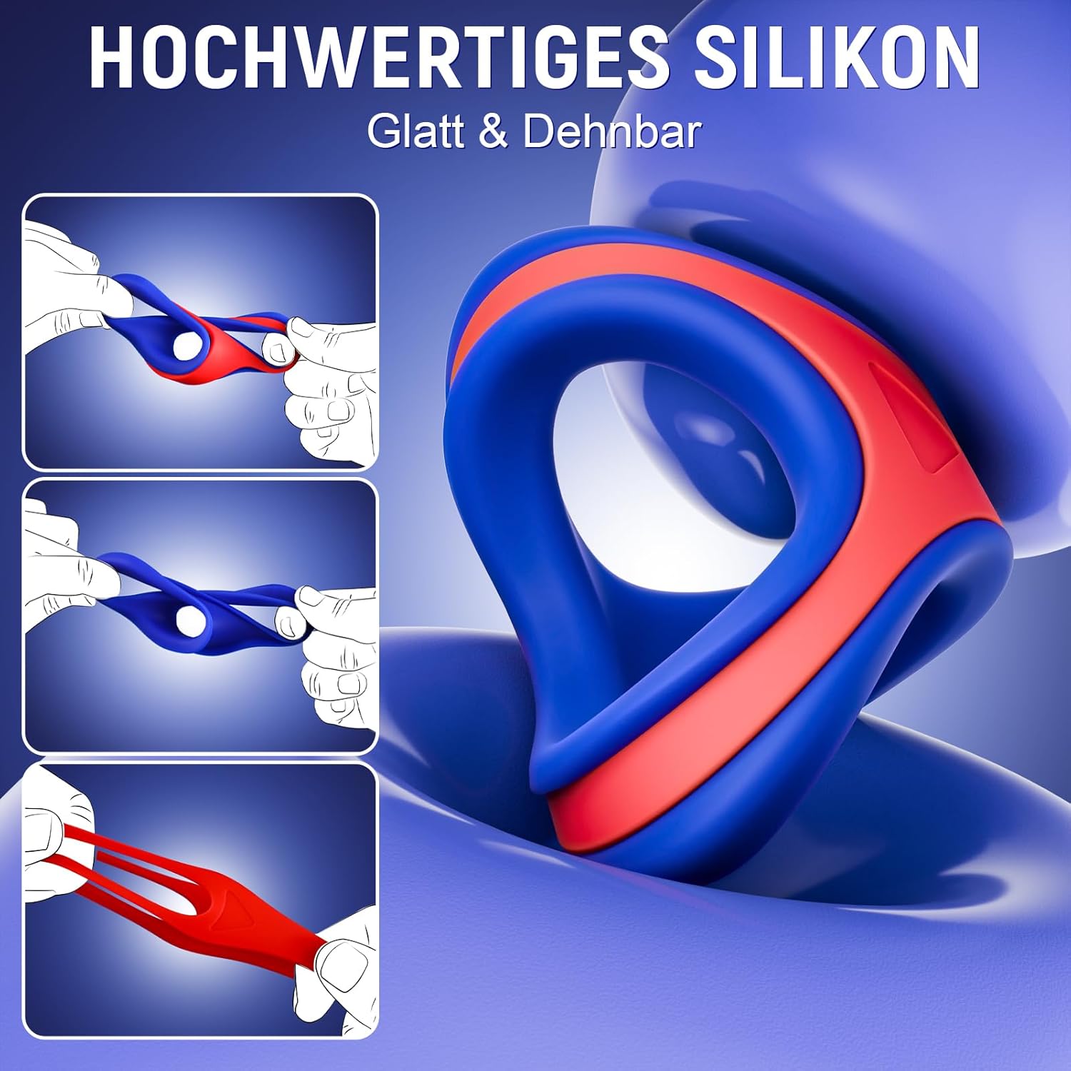 Cacuola Penisring Sex Spielzeug für die Paare Männer, 2 Stück Entfernbar Penisringe, Verstärkte Unterstützung & Verzögerung Penis Ring, Cockring Sexspielzeug für Paare Extrem Sex Toys, Penies Ring – Bild 6