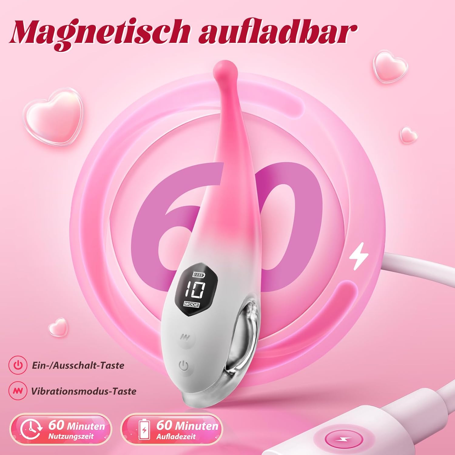 Rinofans Vibration for Women Clitoris Vibrator Sex Toy for Women and Couples Extreme Sex - G Spot Vibrators with 10 Mode Strong Quiet Clitoris Stimulator for Her Dildo Sex Toys for Men – Bild 5