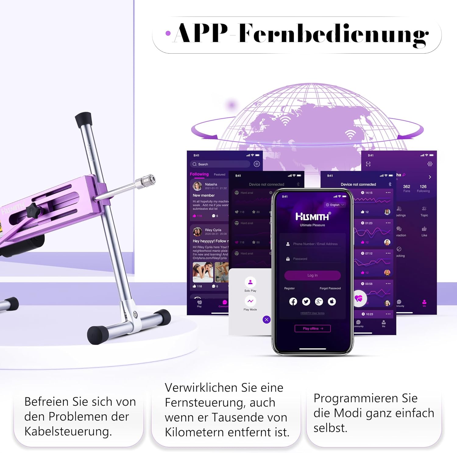 Hismith 100 Watt Premium Sex Machine, App Controlled Sex Machine with KlicLok System, Love Machine in Gift Box – Bild 3