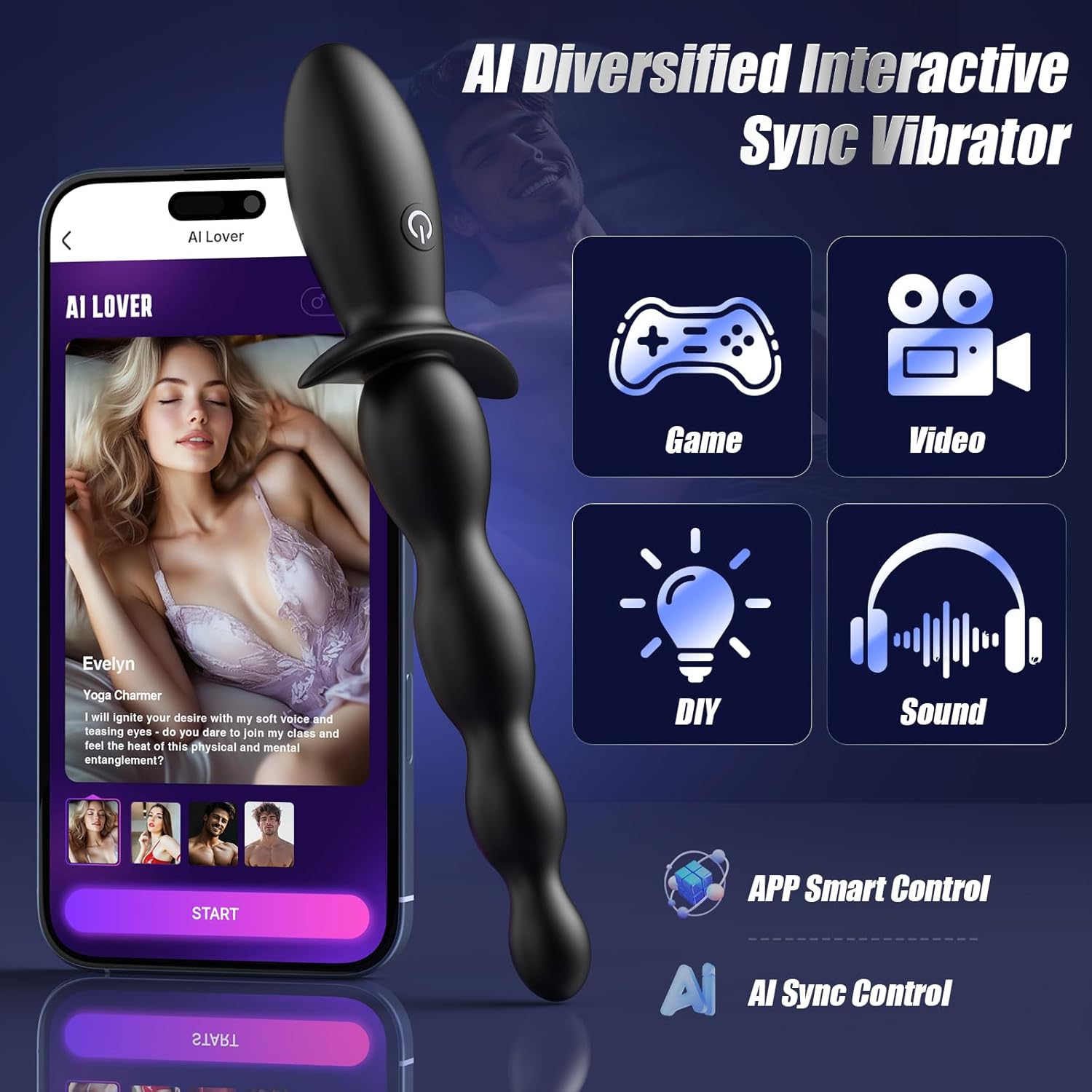 5-stufige Weichsilikon Analkugeln (9"), 7 Vibrationsstufen, Wasserdichter Prostata-Massager für Paare, Hell Schwarz – Bild 9