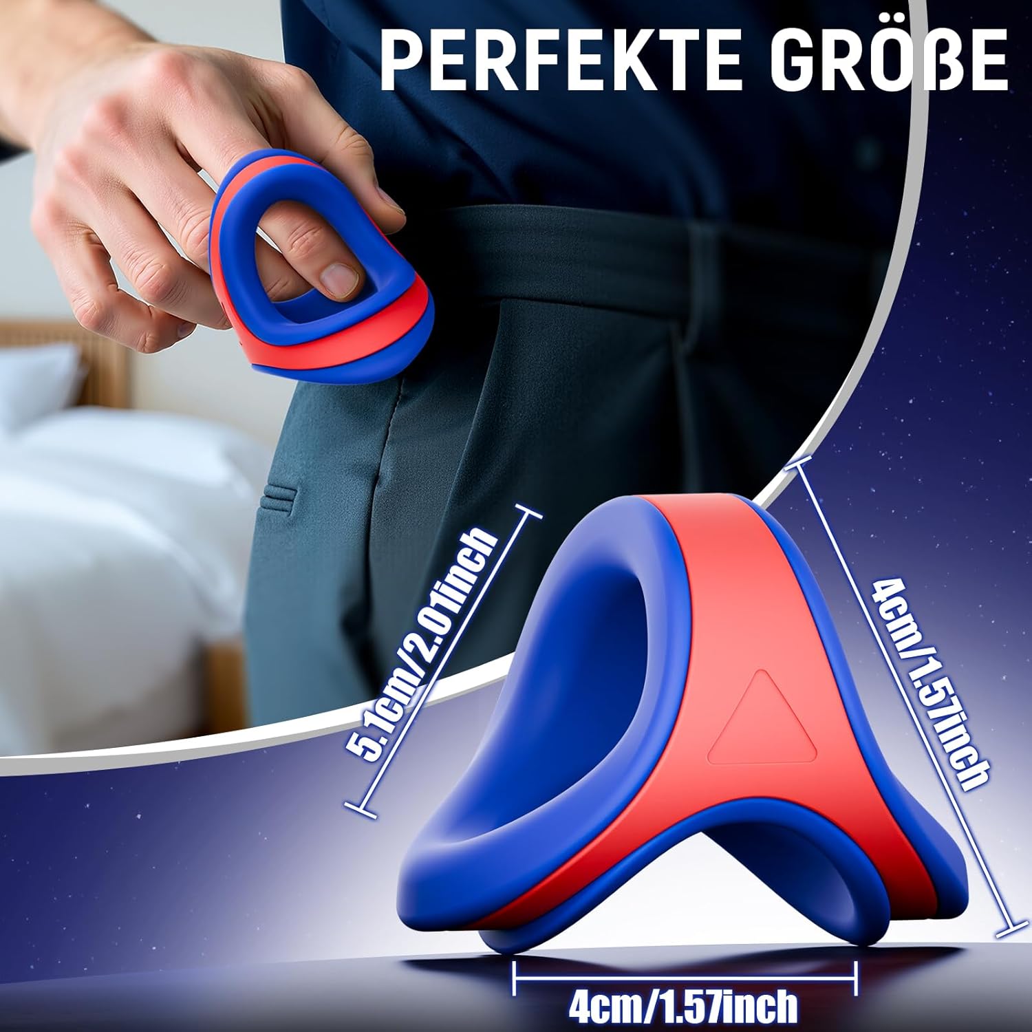 Cacuola Penisring Sex Spielzeug für die Paare Männer, 2 Stück Entfernbar Penisringe, Verstärkte Unterstützung & Verzögerung Penis Ring, Cockring Sexspielzeug für Paare Extrem Sex Toys, Penies Ring – Bild 7