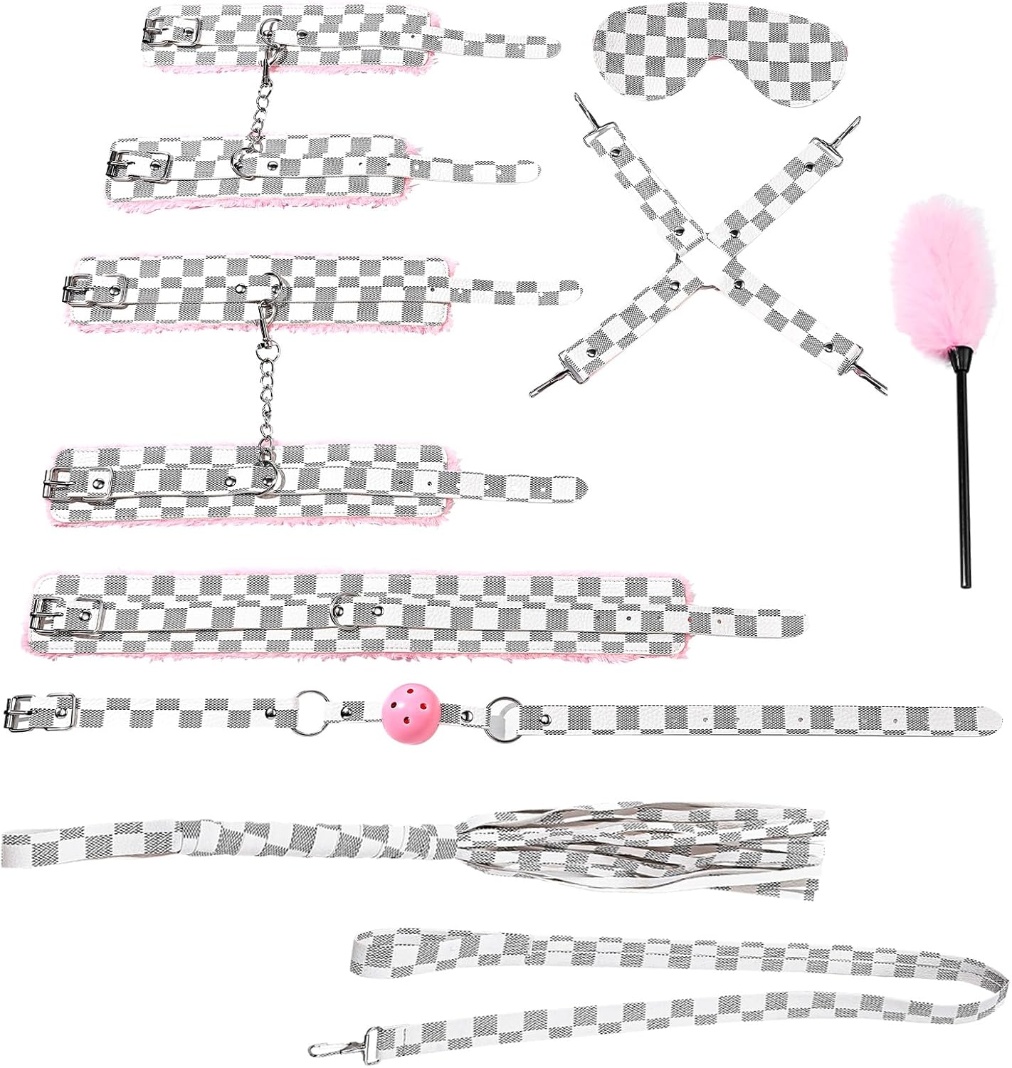BDSMAGE Restraints Sex Set 21 Pieces BDSMs Toy Hard Erotic Sex Toy for Couples Extreme Sex Toy Set for Couples Set Bondage Set SM Sex Toy Extreme Couples (Pink - 21) – Bild 4