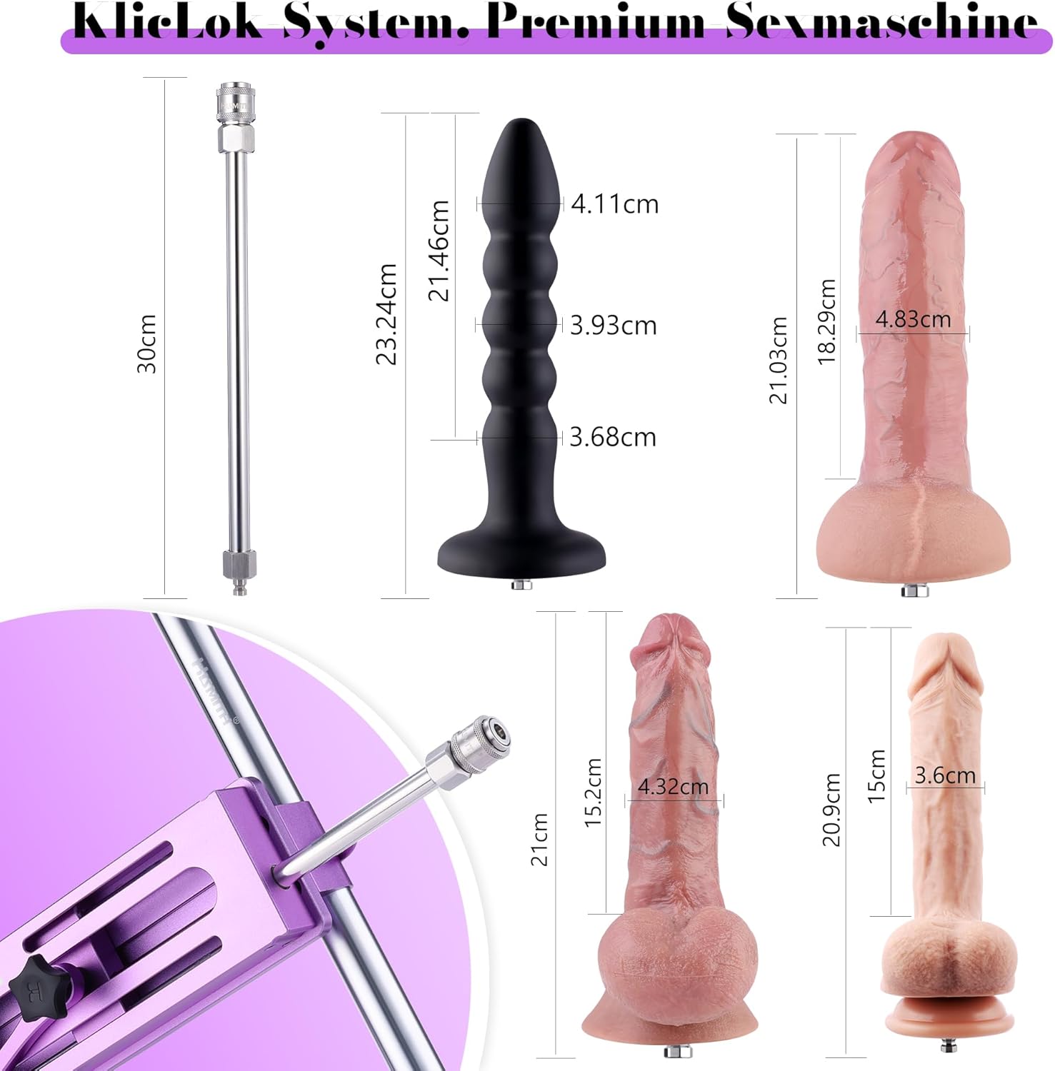 Hismith 100 Watt Premium Sex Machine, App Controlled Sex Machine with KlicLok System, Love Machine in Gift Box – Bild 5