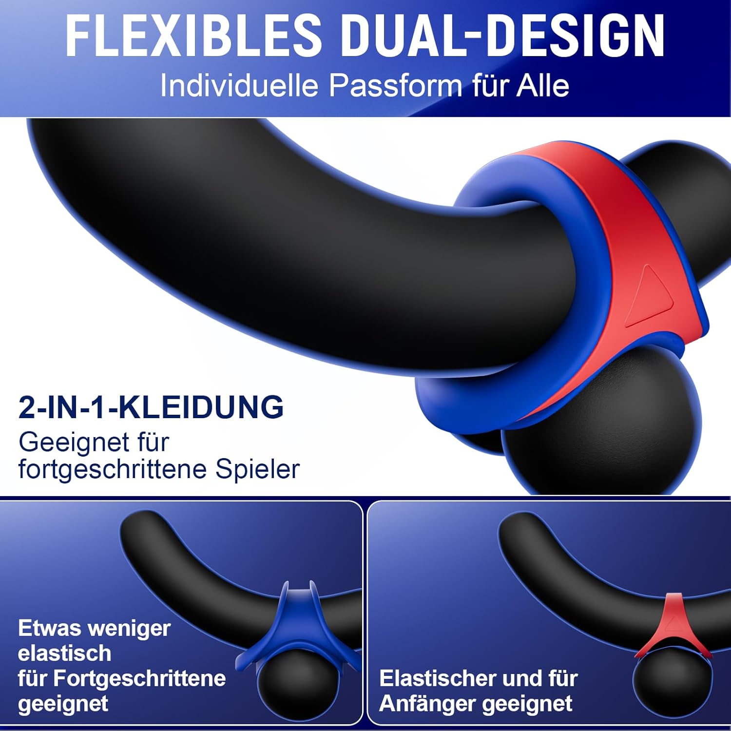Cacuola Penisring Sex Spielzeug für die Paare Männer, 2 Stück Entfernbar Penisringe, Verstärkte Unterstützung & Verzögerung Penis Ring, Cockring Sexspielzeug für Paare Extrem Sex Toys, Penies Ring – Bild 5
