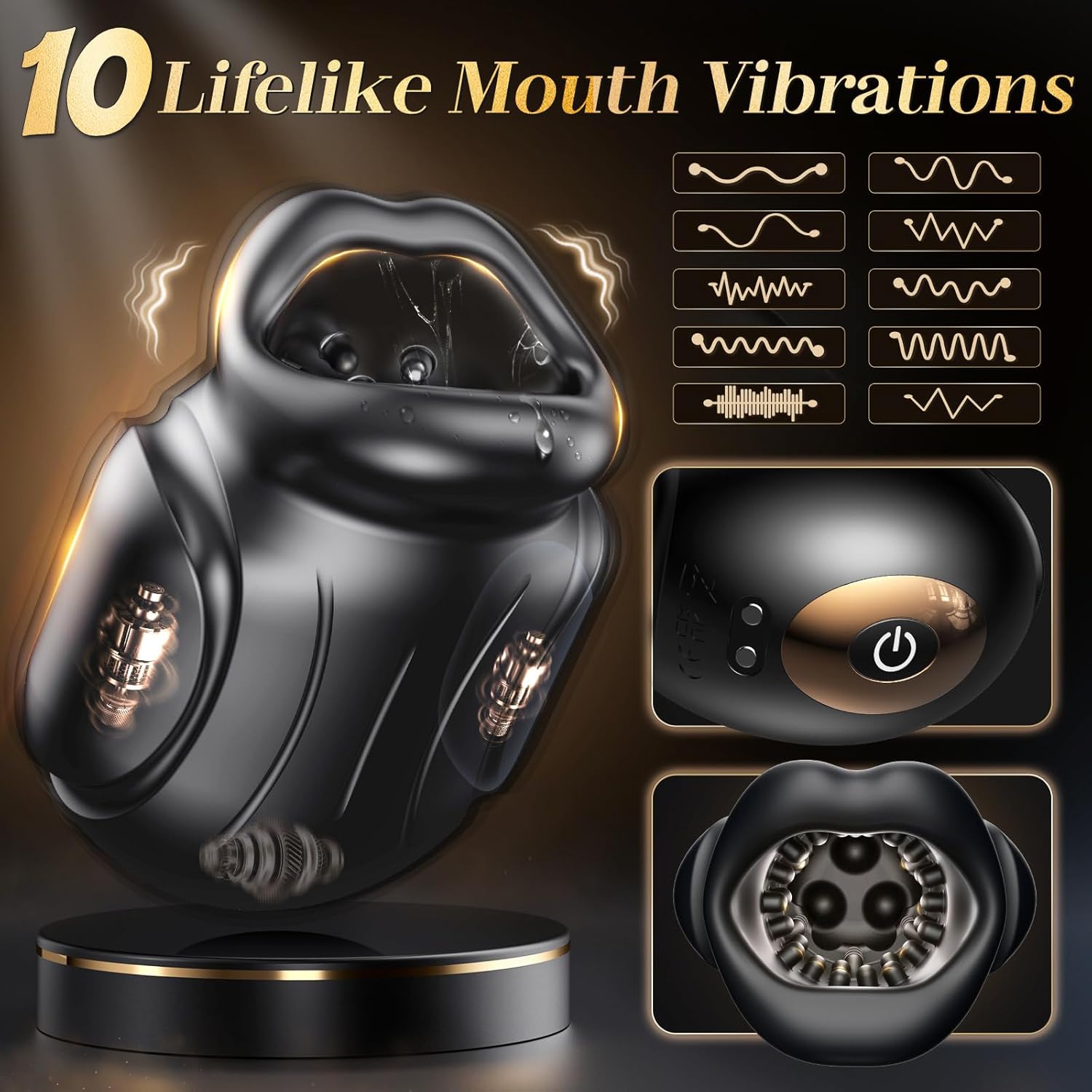Masturbating for Men Sucking 4-in-1 Masturbating for Men Electric with Mouth-Shaped Mouth Gag Sex Toys Sex Toys Vibrator with 10 Modes – Bild 5