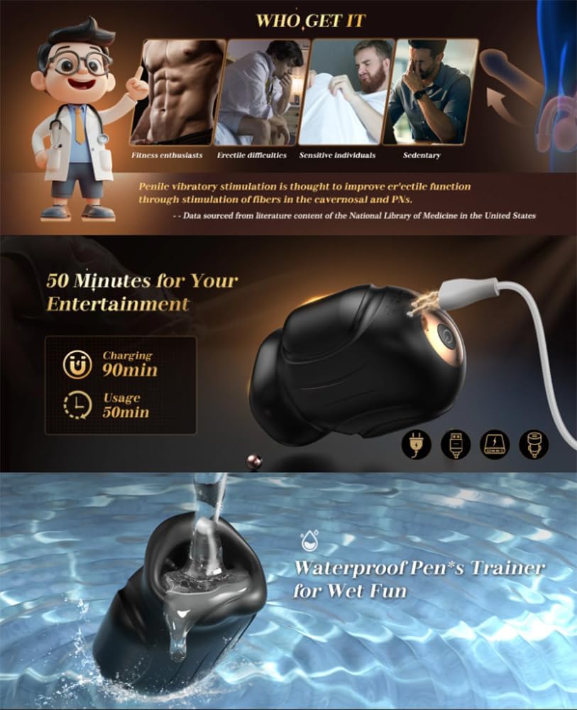 Masturbating for Men Sucking 4-in-1 Masturbating for Men Electric with Mouth-Shaped Mouth Gag Sex Toys Sex Toys Vibrator with 10 Modes – Bild 7