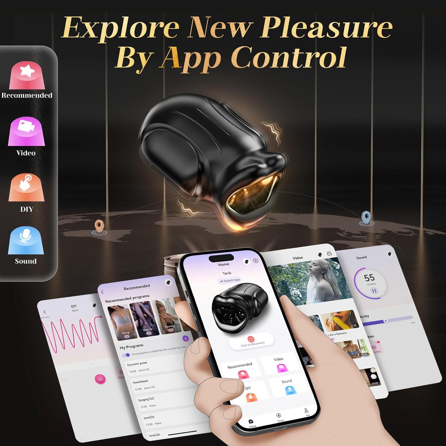 Masturbating for Men Sucking 4-in-1 Masturbating for Men Electric with Mouth-Shaped Mouth Gag Sex Toys Sex Toys Vibrator with 10 Modes – Bild 8
