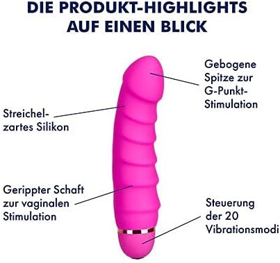 EIS Silicone G-Spot Vibrator, Skin-Friendly and Waterproof (IPX7), 20 Vibration Programmes, Flexible Shank, 17 cm – Bild 3