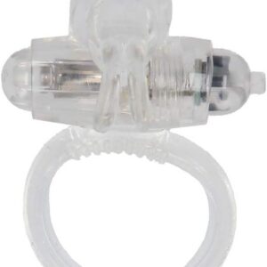 Silicone Vibrating Rabbit Pleasure Ring – Clear