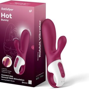 Satisfyer Hot Bunny Connect App | Bluetooth Rabbit Vibrator with Heat Function | Sex Toy with 2 Motors | High Quality Silicone | Intensive Stimulation for Women