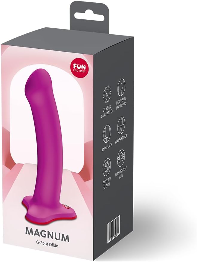 Fun Factory Magnum XXL Silicone Dildo, & Vaginal, Flattened Tip for G-Spot & Prostate, Strap-On Compatible, Dildo with Suction Base – Bild 3
