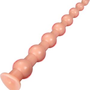 BDSMAGE 45 cm Large Plug, Giant Butt Plug, Dildo, XXL Toys, Stretcher, Bead Dilo Tail, Expander with Suction Cup, Erotic Sex Toy from 18 for Couples, Women, Men (Skin Colour)