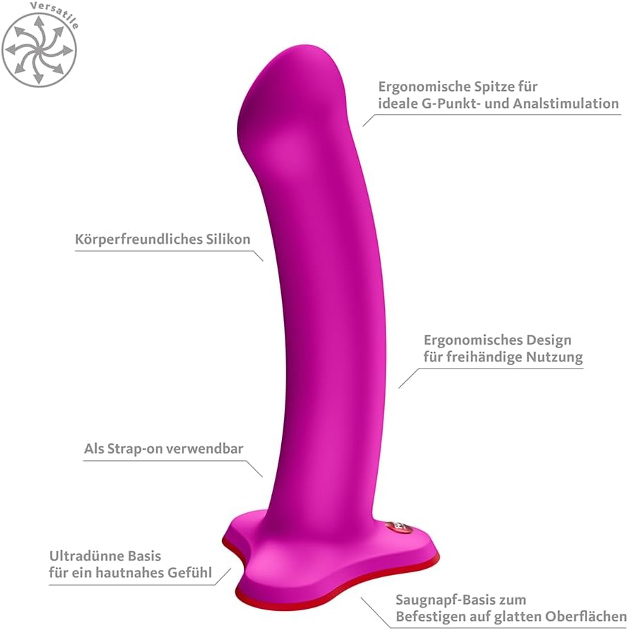 Fun Factory Magnum XXL Silicone Dildo, & Vaginal, Flattened Tip for G-Spot & Prostate, Strap-On Compatible, Dildo with Suction Base – Bild 2