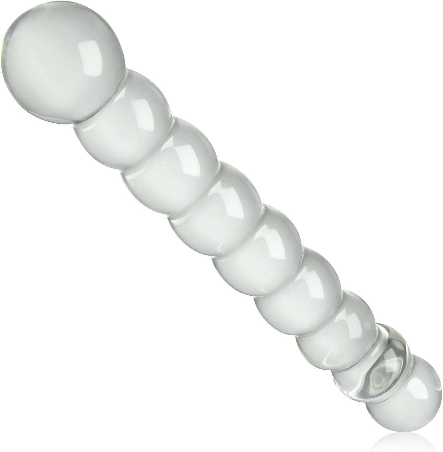 SXOVO Glass Dildo 21.5 cm Balls with 9 Beads Plug Glass Double Dildo for Prostate Massage G-Spot Stimulation Erotic Sex Toy for Men Women Solo Masturbation – Bild 8