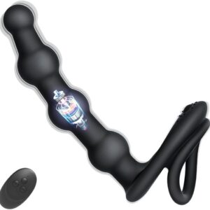 SXOVO Vibrator with Cock Ring, 10 Vibration Modes, Balls, Ring Stimulator, Dildo, Butt Plug, Extreme Sex Toys for Men, Women and Couples