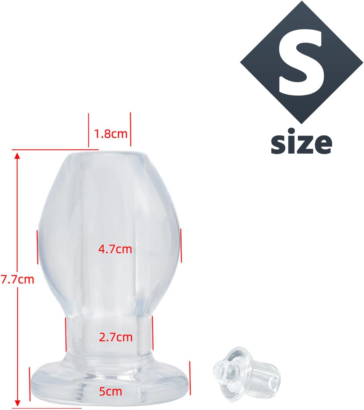 AMZII Butt Plug for Women Men, 5.0 Hollow Spreader with Plug, Transparent Speculum, Stretcher, Shower Tunnel Plug, Butt Shower, Vagina Dilator, Enema, Butt Plug (S) – Bild 7