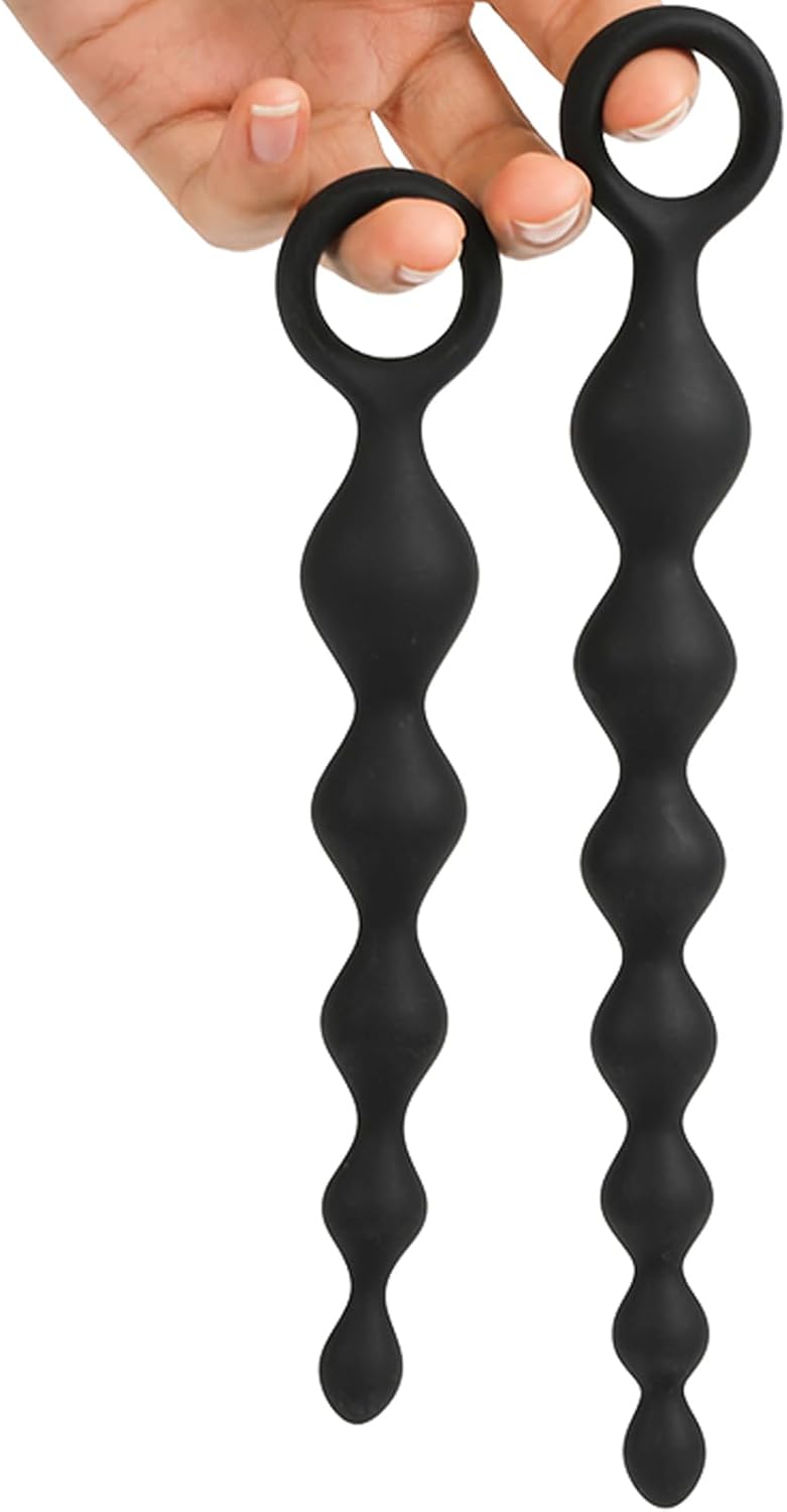 BDSMYOU Chain Plug with 5 Balls Beads + O-Ring, Plug for Men Women Beginners Plug Butt Plug Dildo Spreader Masturbator, Sex Toy Both (S) – Bild 7