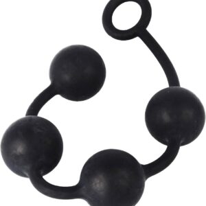 Love Balls 5 cm – Chain Made of Silicone for Men and Women – Black Beginners Her Plug Big Men’s XL Large Bondage Accessories SM Erotic Sex Toy Shade Grey Fifty Soft Toy