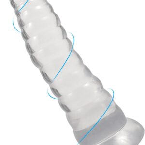 BDSMYOU Dilo Tail for Women Men, Caterpillar Plugs, Toys with Dildo Suction Cup, Plug Beginners, Plug Butt Giant Large Dilos Men (L, 216 mm), Transparent, 3 Sizes