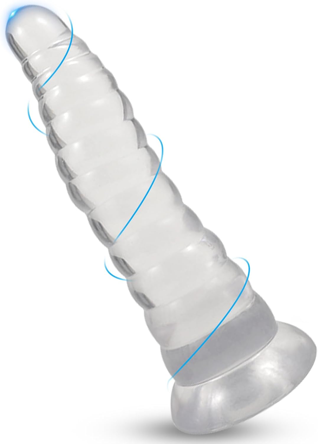 BDSMYOU Dilo Tail for Women Men, Caterpillar Plugs, Toys with Dildo Suction Cup, Plug Beginners, Plug Butt Giant Large Dilos Men (L, 216 mm), Transparent, 3 Sizes