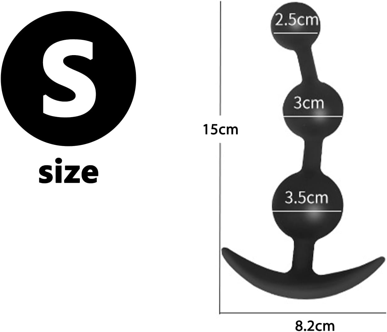 BDSMJOY Balls Silicone, Plug Chain with Beads, Stretcher Expander Dildo Tail for Women, Hook Toys for Couples Women Men Extreme Sex (S) – Bild 2