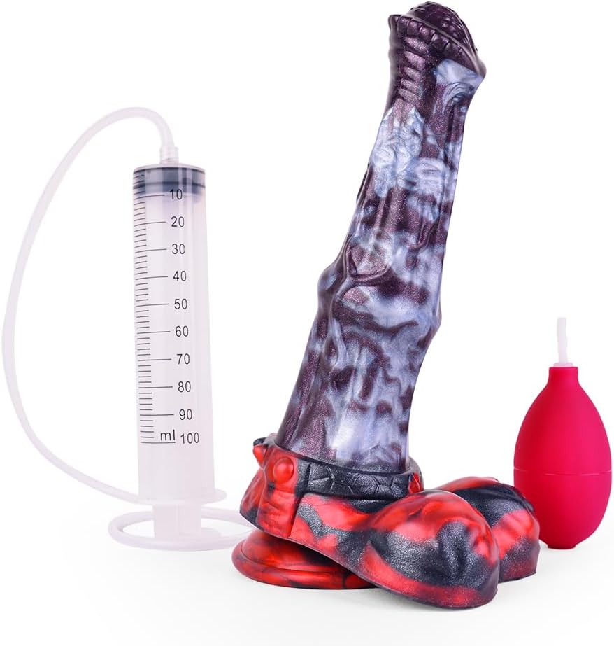 Realistic Animal Dildo XXL Giant Horse Dildo Spray Dildo with Suction Cup Silicone Dildo Ejaculation Function Silicone Plugs Sex Toy for Women Men