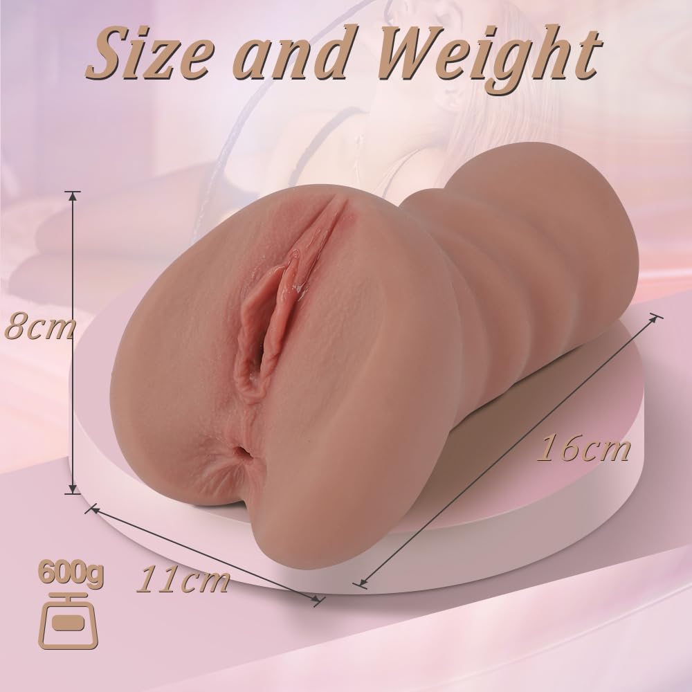 amiufans Masturbator Sex Toy for Men Solo, Pocket Pussy Realistic Large with Double Channel 3D Vagina Clitoris Erotic Sex Toy for Men Masturbating for Men – Bild 2