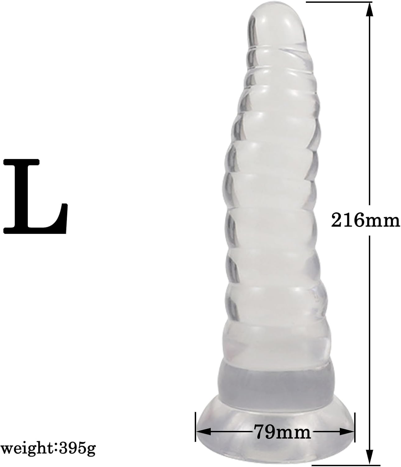 BDSMYOU Dilo Tail for Women Men, Caterpillar Plugs, Toys with Dildo Suction Cup, Plug Beginners, Plug Butt Giant Large Dilos Men (L, 216 mm), Transparent, 3 Sizes – Bild 5